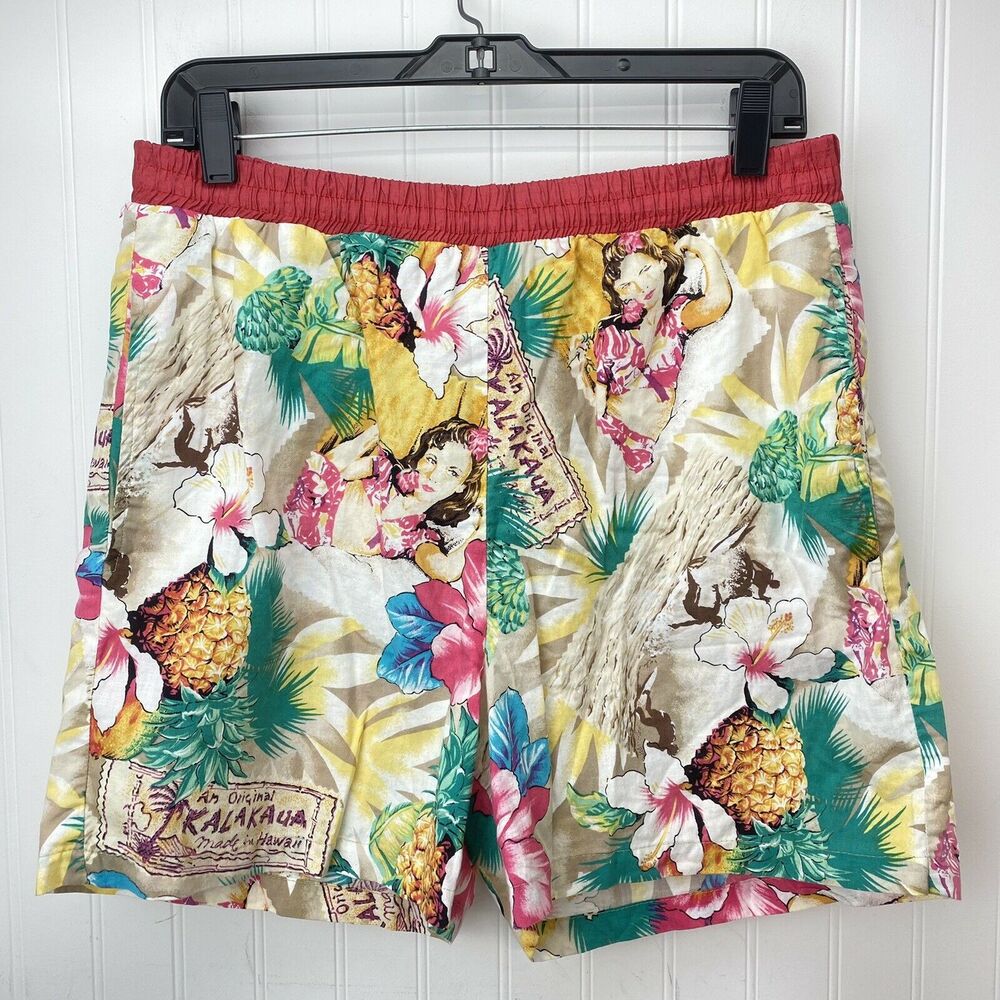 Swim Shorts Medium Mens Patrick Einhorn Hawaiian Beach Trunks Tropical USA